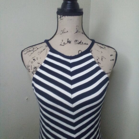 Maeve Anthropologie Shirt XS Sleeveless Straps Stripe Blue White - Picture 4 of 15